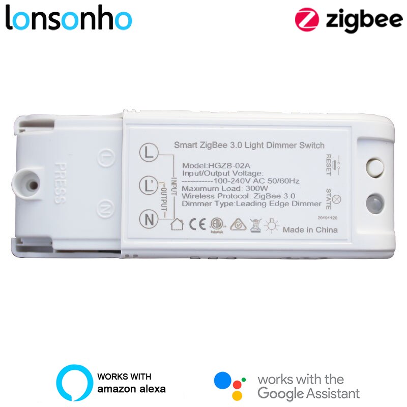 Lonsonho Zigbee 3,0 Clever Dimmer Regler Modul Relais kompatibel Echo Smartthings ZHA Zigbee2MQTT