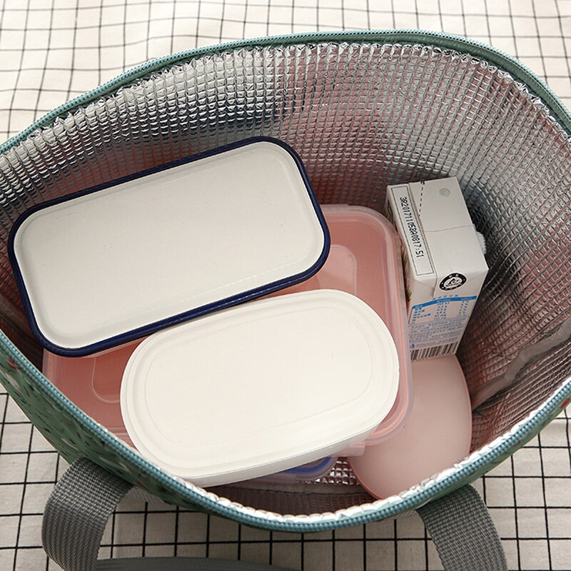 Blumen- Druck Thermische Isolierte Mittagessen Tasche Für Frauen Mädchen tragbar Tragen Tote Kühler Mittagessen Kasten Isolierte Tasche