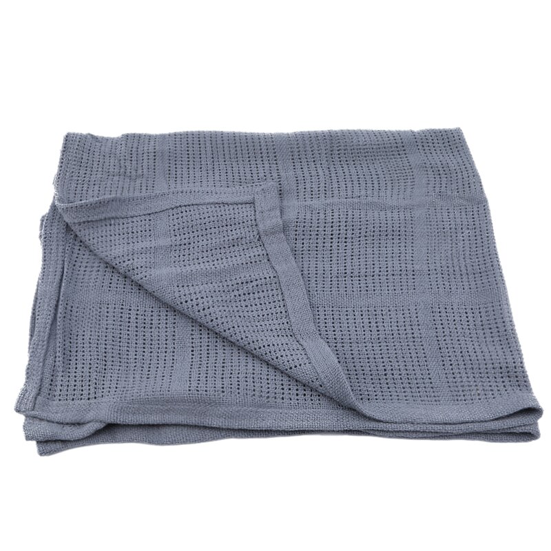 Newborn Baby Blankets Super Soft Cotton Crochet Summer Sleeping Bed Supplies Hole Wrap Air-conditioning blanket for Baby 90*70cm: drak gray