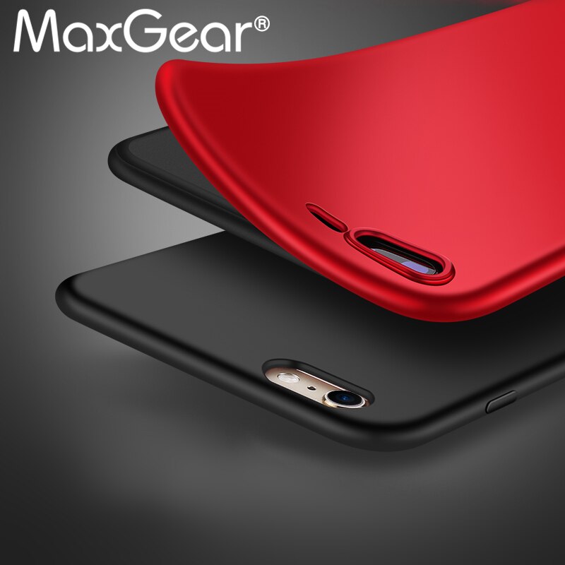 Silikonowy matowy ultra-cienki Tpu miękki futerał do iPhone 6 6S 7 7Plus 7 8 Plus X pokrowiec ochronny matowy dotyk dłoni czarny czerwony