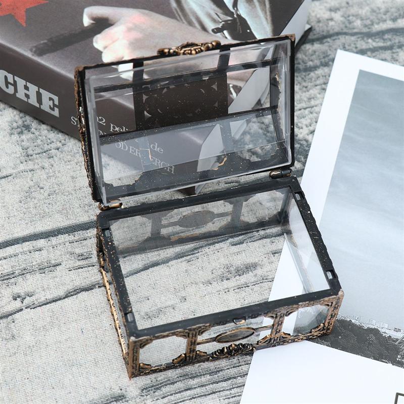 Retro Plastic Transparent Pirate Treasure Box Crystal Gem Jewelry Box Storage Organizer Trinket Keepsake Treasure Chest