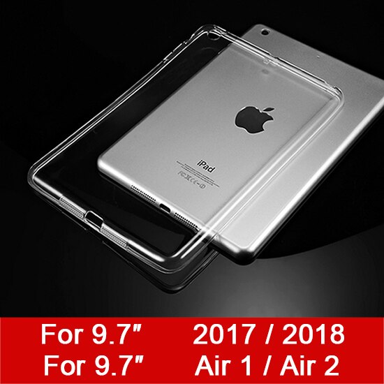 Rovtop Case Cover For iPad 9.7 Air 2 Air 1 Pro 10.5 Case Silicone Soft Leather Smart Case Cover for Generation Funda: Transparent 9.7inch