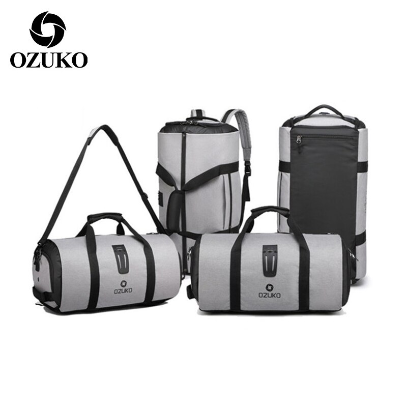 OZUKO-sac de voyage de grande capacité pour hommes, costume multifonction, stockage de bagages à main, sac fourre-tout étanche avec porte-chaussures