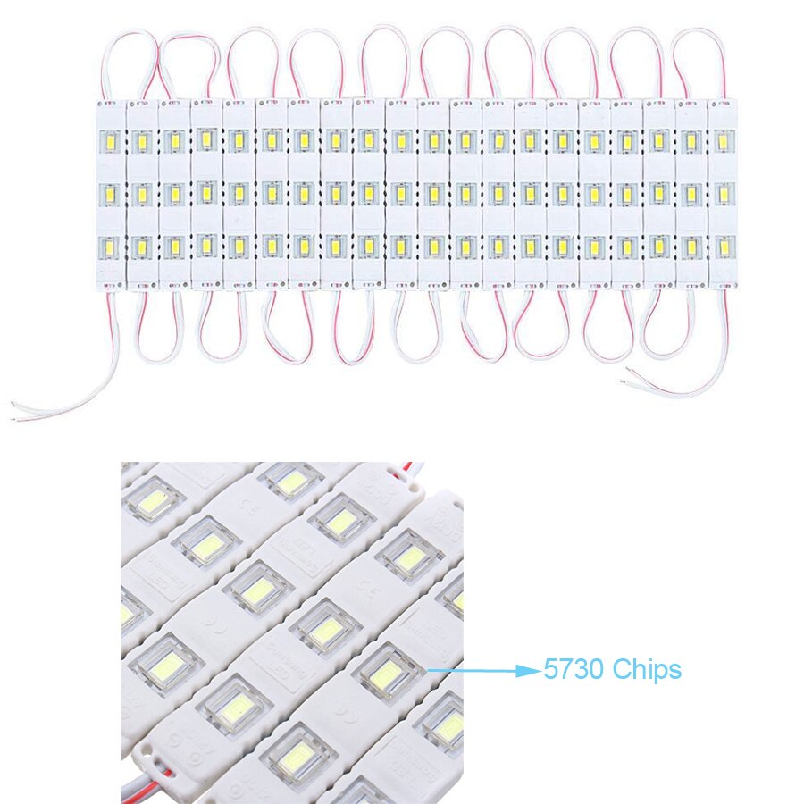 Bestope 5730 3 LED injection 20 pcs led module 12V with lens Waterproof IP 65 white Green Pink LED sign,shop banner