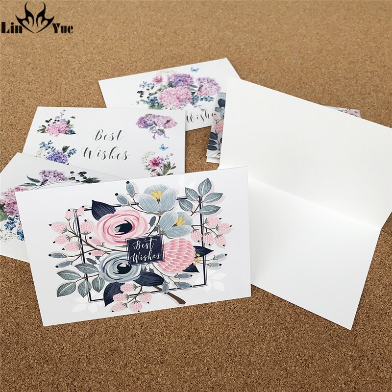 24 pcs/lot Best Wishes Mix Designs thank you for you best wishes Folding card message card DIY decoration