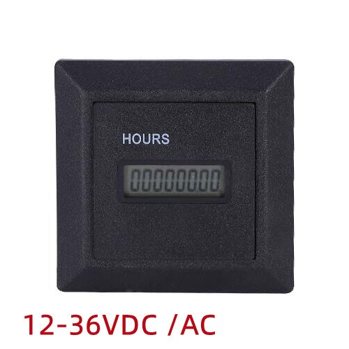 Ampulheta digital com temporizador quadrado, medidor de 0 a 99999.9 horas com alcance de 0.3w, 50hz: LCD 12-36V