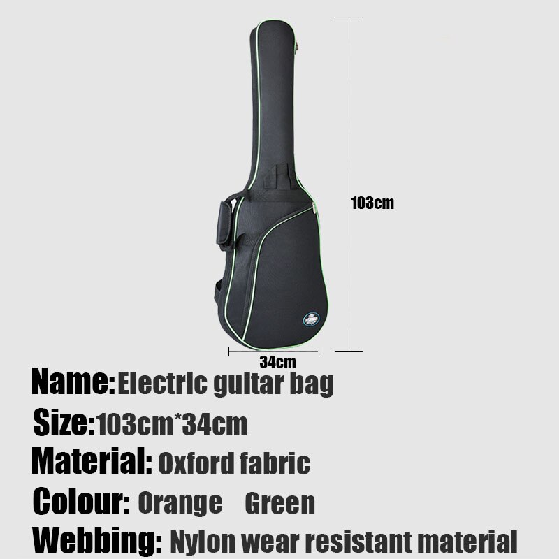 40/41 tommer oxford stof elektrisk guitar taske farverig kant gig taske dobbelt stropper pad 8mm bomuld fortykkelse blødt betræk