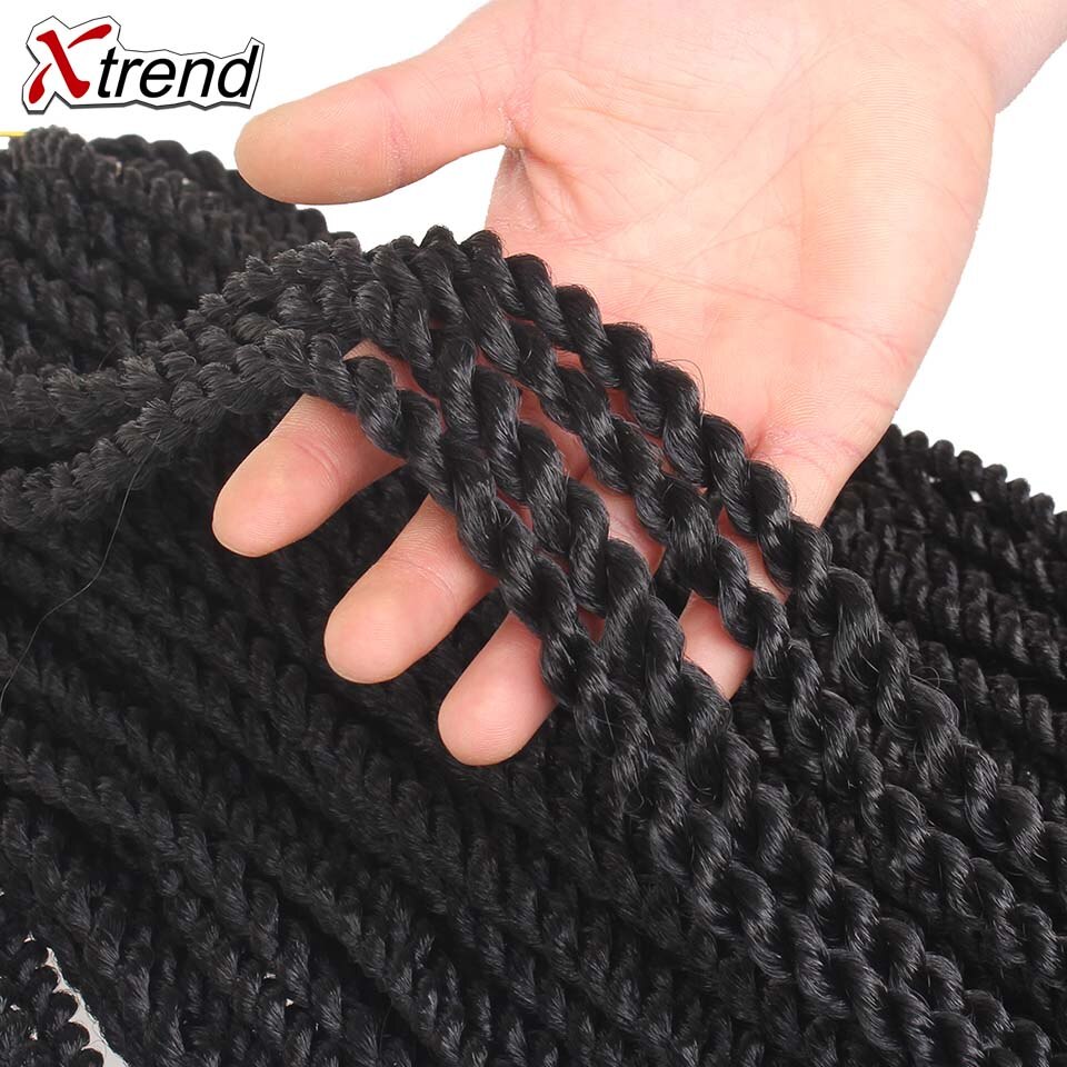Xtrend Crochet Hair Senegalese Twist Synthetic Crotchet Braid 22inch 12 Roots Braiding Extensions Twists Braids