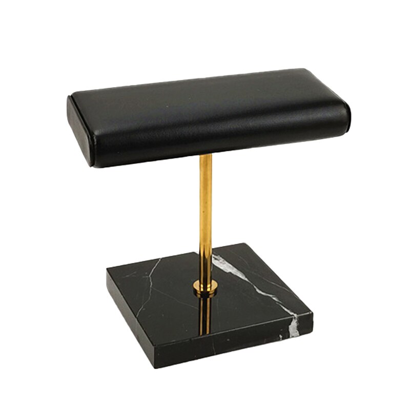 Watch Stand - Marble Base Metal Rod Display - Jewelry Bracelet Holder: Black Gold