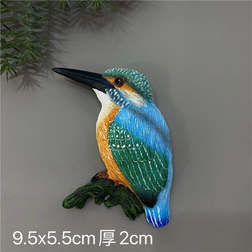 Creatieve Magneet Magneet Dier Vogel Kingfisher Koelkastmagneet Hars Decoratieve Magneet Magnetische Snap Bericht Sticker: green