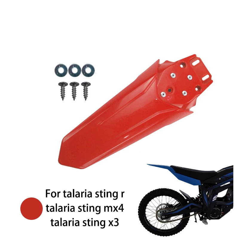 LESQUE Pit Dirt Bike Tail Mud Guard Black Rear Fender Covers For Electric Bike Talaria Sting R MX4 X3 Electric Bikes Ebike: Red