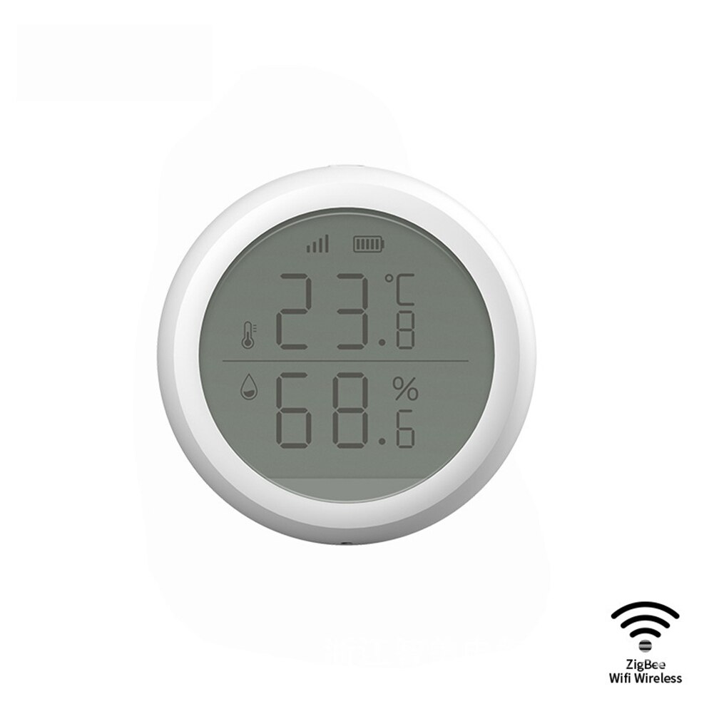 Wireless Building Automation Temperature Humidity Sensor WIFI Battery Powered With LCD Display Multifunction High Accuracy