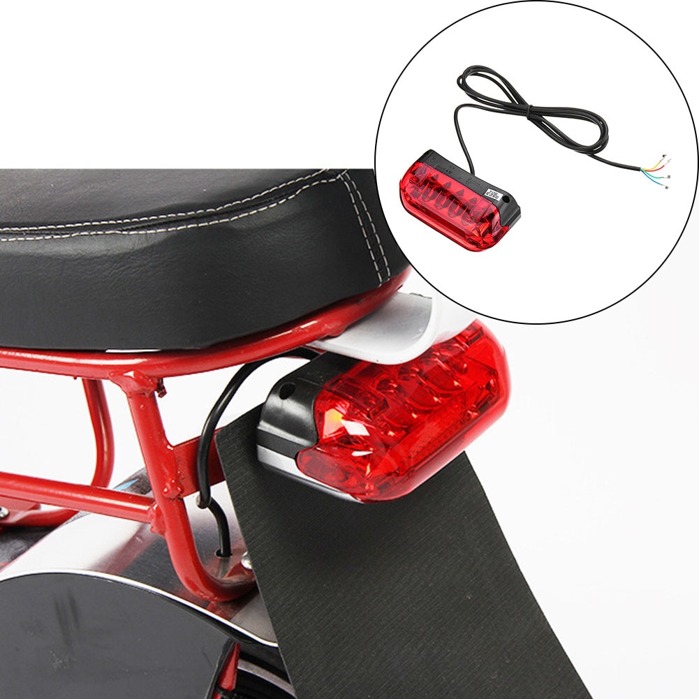 36V Small Universal Scooter Led Outdoor Turn Signal Warning Tail Light E-bike Bright Cycling Safety Night Easy Install Durable