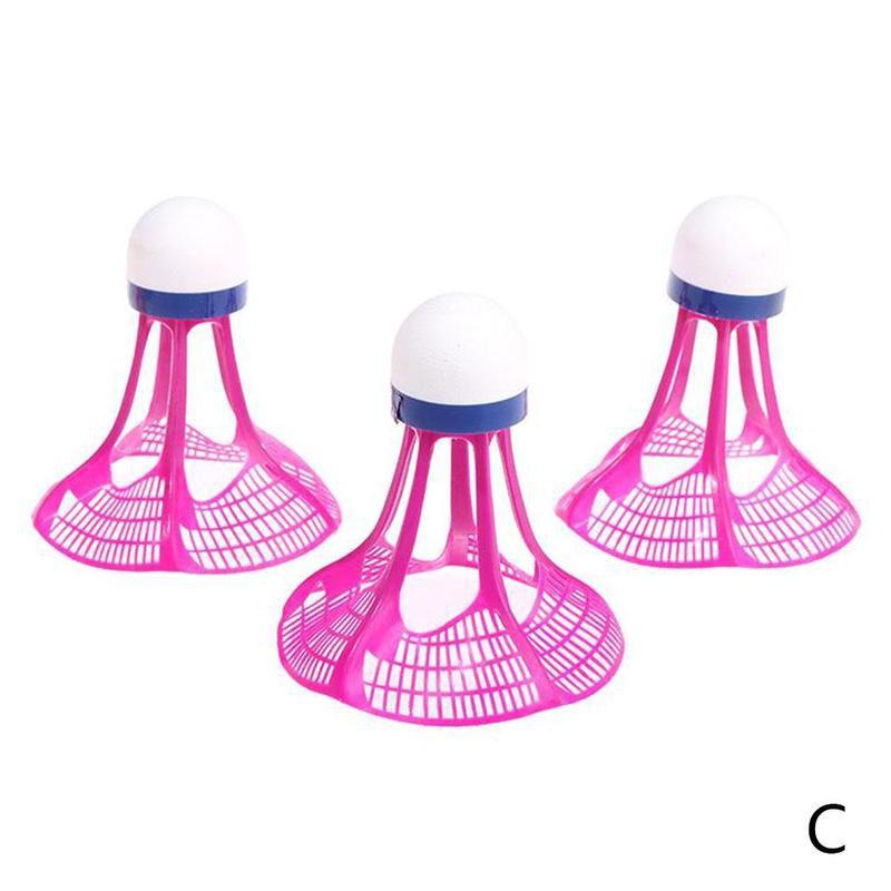 3 Stks/pak Originele Outdoor Badminton Plastic Bal Nylon Bal Stabiele Vliegende Stabiliteit Duurzaam Shuttle Indoor Outdoor: Purple