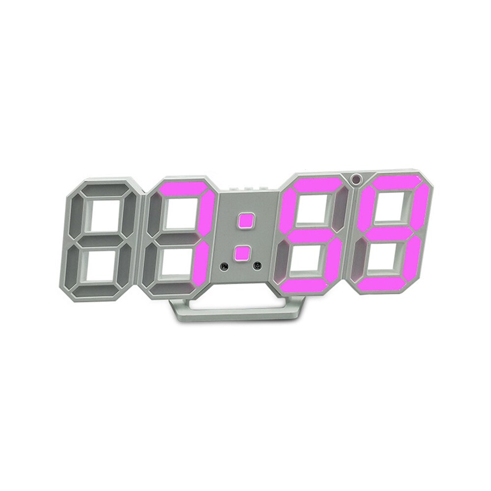 3d ledede usb-opladning digital ur alarm ur elektroniske digitale ure væg horloge boligindretning kontor bord skrivebord ur: 06