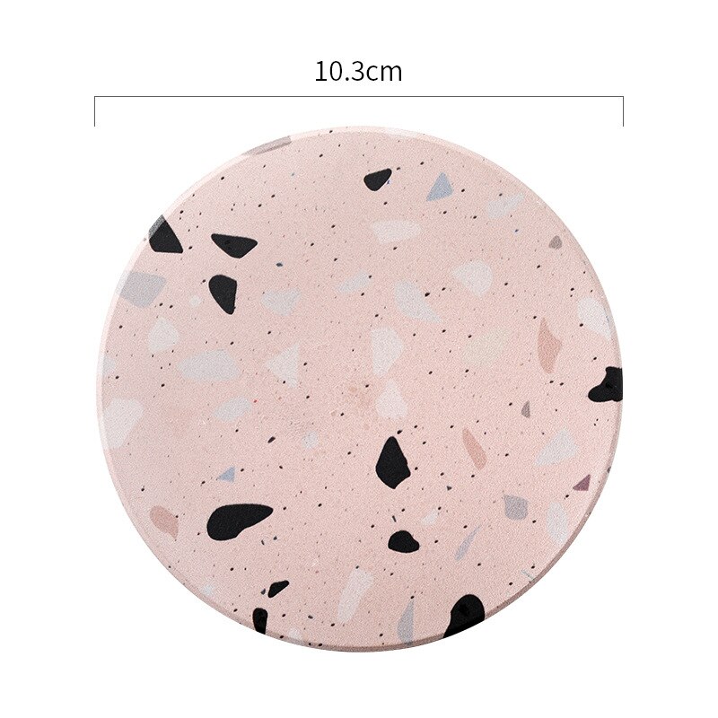 Coaster nordisk keramisk absorberende skridsikker kaffekoppude isoleringspude korkbund klassisk face coaster drink: Stil -5