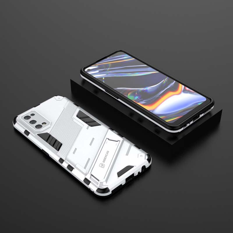 Funda armadura para teléfono Realme 7 Pro, carcasa de silicona a prueba de golpes, para Oppo Realme 7 4G 7Pro RMX2155: Realme 7 4G / White