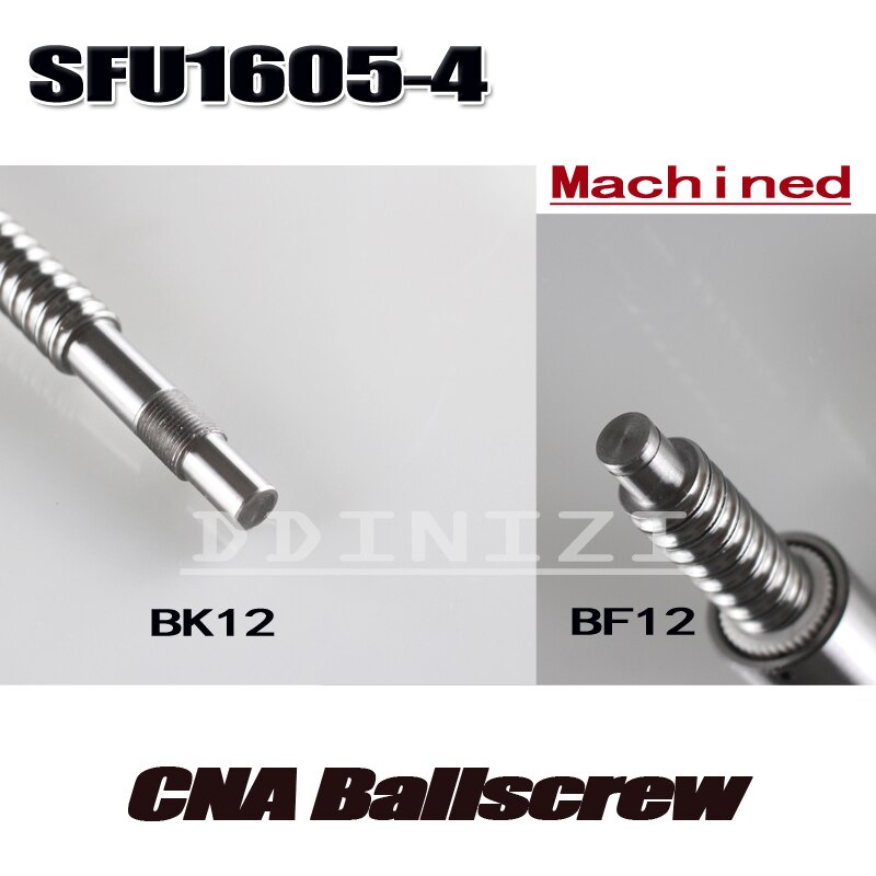 Husillo de bolas sfu1605-4 de 1000mm C7 con brida 1605, husillo de bolas individual BK/BF12, extremo mecanizado, piezas de maquinaria para carpintería