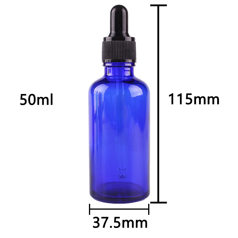12pcs 50ml Cobalt Blue Glass Dropper Bottles with Pipette for essential oils aromatherapy lab chemicals