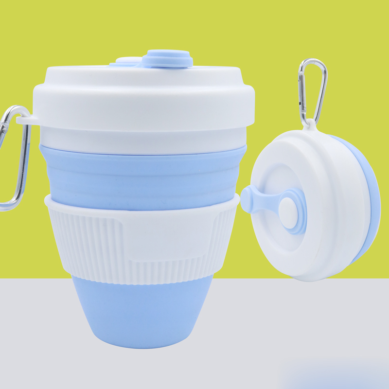 Neue 450ml Falten Silikon Tasse Becher Tragbare Silikon Teleskop Trinken Faltbare Kieselsäure Kaffee Tasse Mit Deckel Reise: Stil 12