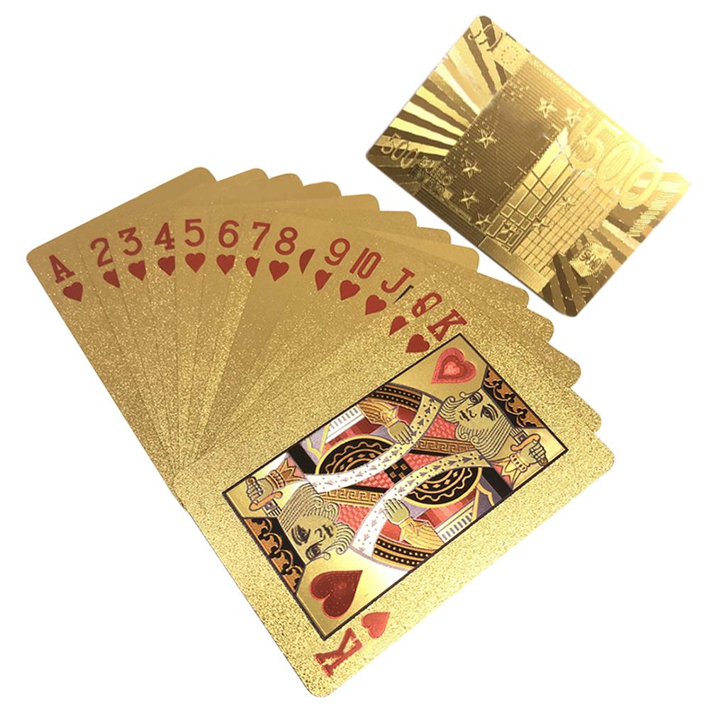 Goldene Spielkarten Set Wasserdichte Kunststoff PVC Schwarz Farbe Poker Karten Sets Magie Tricks Poker Kreative Box-verpackt 54 blätter/set: 05