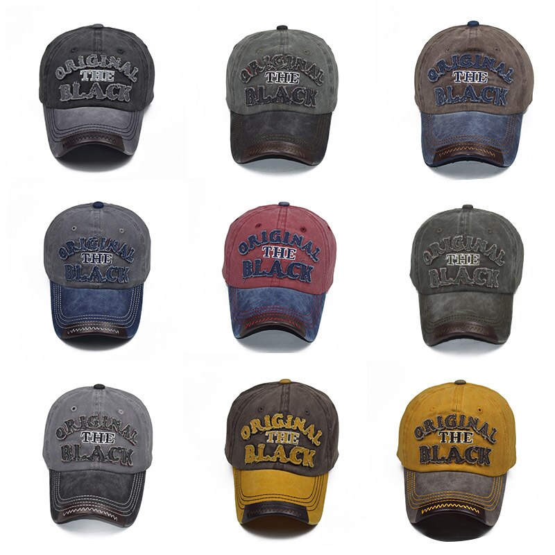 Verstelbare katoenen baseballpet voor heren, vintage snapback pet voor dames, streetwear, distressed, gescheurde hiphoppetten