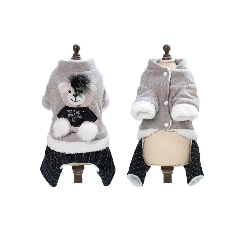 Koiranpentu lemmikkivaatteet syksy talvi lämmin collegepaita pienille koirille ranskanbulldoggi pomeranianmopsi yorkie chihuahua keskikokoisen koiran asu: Harmaa / S 1-2kg