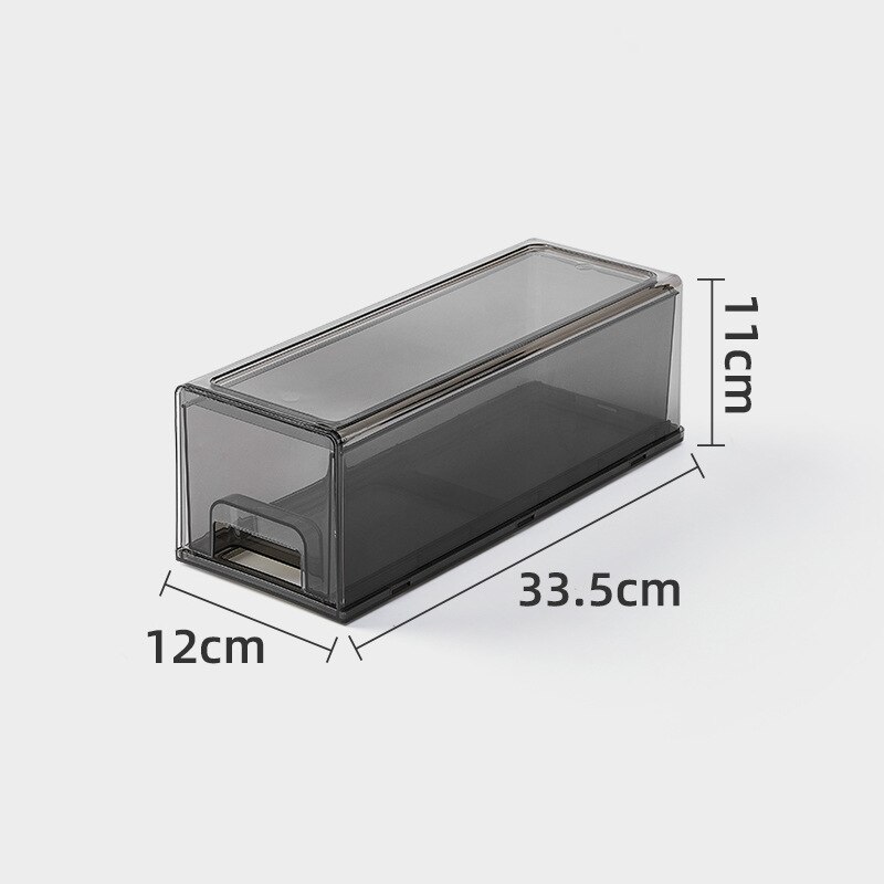 WDDSXXJSL simple drawer storage box office supplies desktop storage superimposed cosmetics sundries storage box home decoration: Translucent gray M