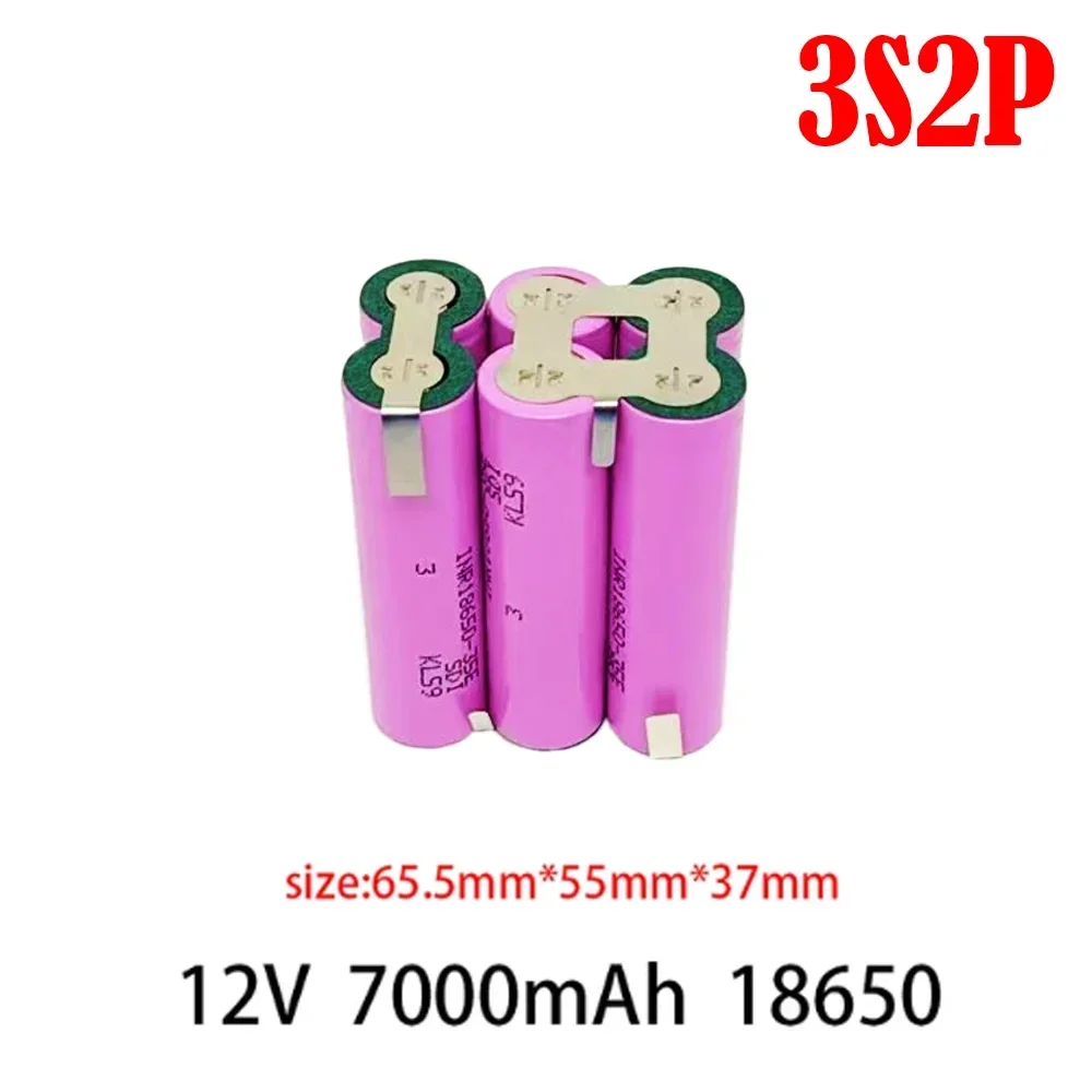 35E 18650 3500/7000/10500/14000mAh 2S 3S 4S 5S 6S/1P 2P 7.4V 12.6V 14.8V 18V 25.2V for screwdriver battery welding battery pack: Pink