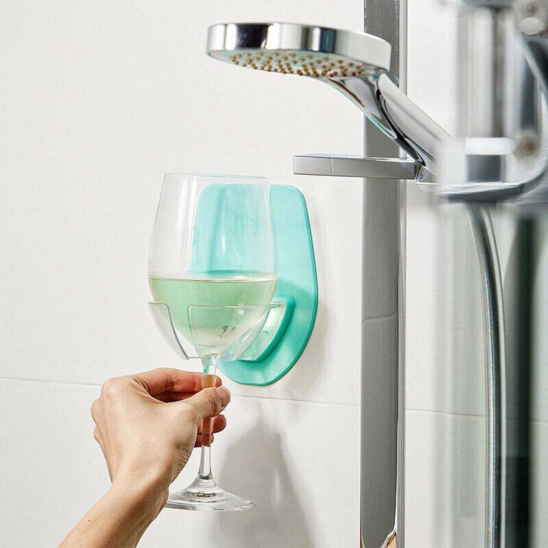 1pc plast vinglass holder for badekar dusj hjemmekjøkken rødvin glass holder