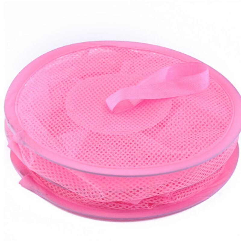 Składany wiszący Organizer siatkowy torby robić przechowywania pudełka pojemnik robić przechowywania bielizny kosz odzież przechowywanie rozmaitości Dom dekoracja: Różowy