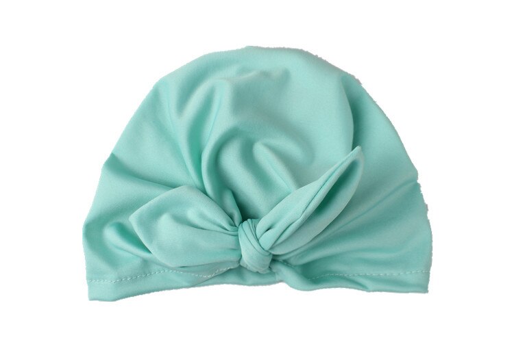 Cute Rabbit Ears Indian Hat Unisex Solid Cotton Hats Cap Baby Girls Kids Knot Turban Hair Headwrap Accessories for Children