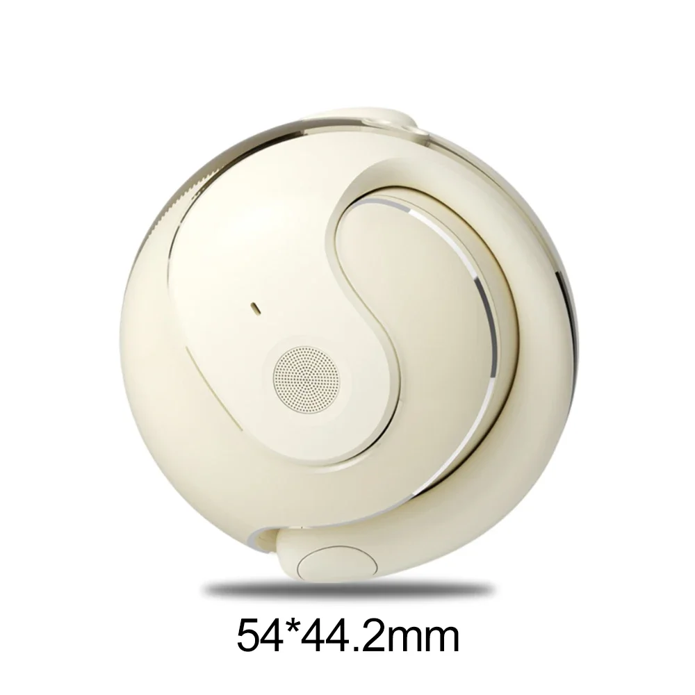 BT 5.3 Ear-Mounted Noise Canceling Sports Bluetooth Earphones Fitness Wireless Earbuds Ball Shape Earhook Gaming Headphone: WHITE