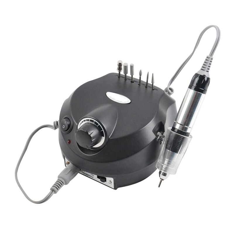 Elektrische Nail Boor 30000 Rpm Apparaat Voor Pedicure Kit Verwijder Art Polijstmachine Gel Met Boor Plaatsing Gat Tool Set 30000 Rpm: Black / VS