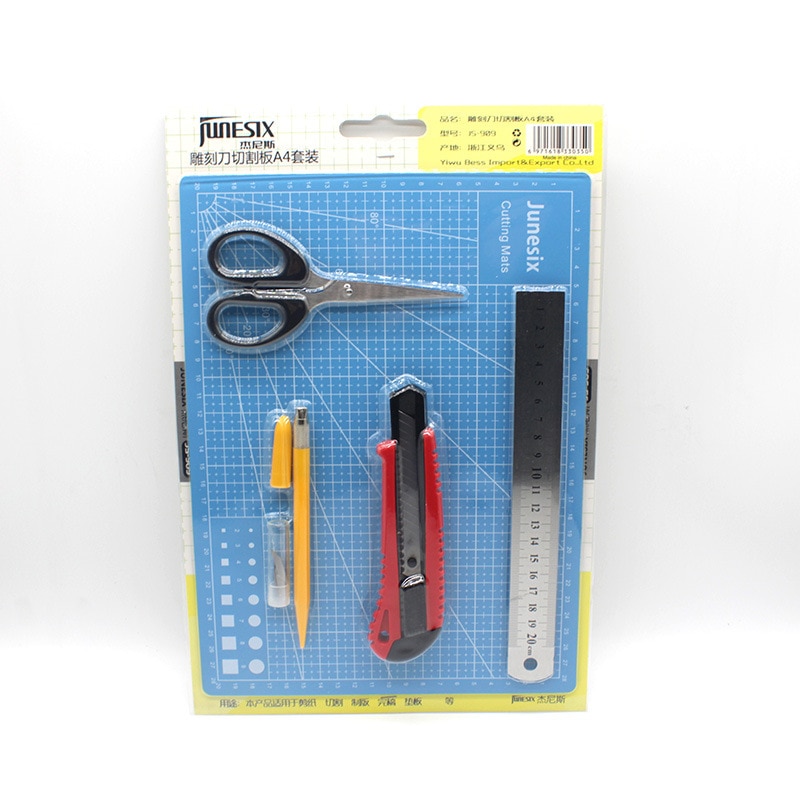 Self Healing Cutting Mat A4 set 3mm Double Sided Non-Slip Gridded Rotary Board for Art Craft Sew Quilt Scrapbook PVC