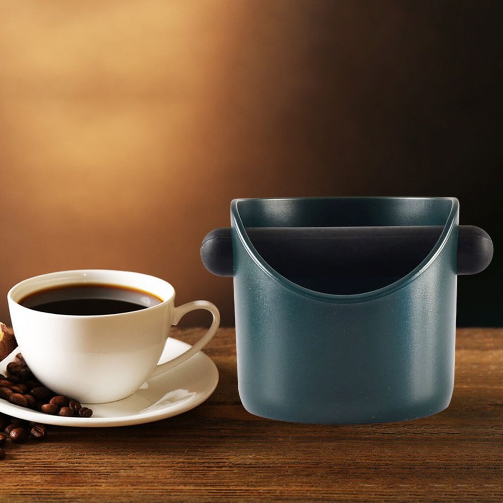 Papelera de café antideslizante para Barista, contenedor de basura con barra desmontable, absorbente de golpes, ABS: B Green
