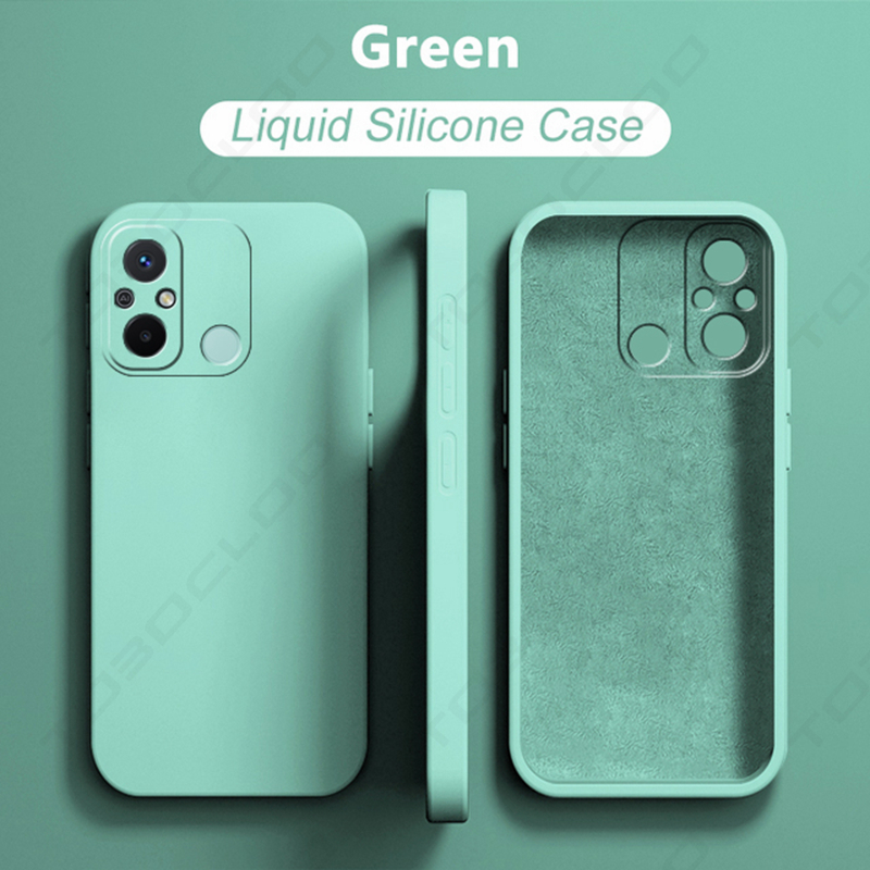 Luxe originele zachte hoes van vloeibaar siliconen voor xiaomi redmi 12c , redmi 12c red  mi 12c global version 12 c hoesje: Lichtgroen
