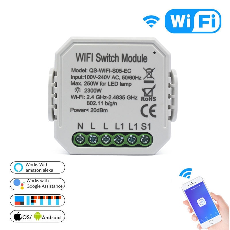 Tuya Wifi Power Meter Switch Module Concealed Wireless Relay Switch Consumption Monitor Measurement For Smart Home