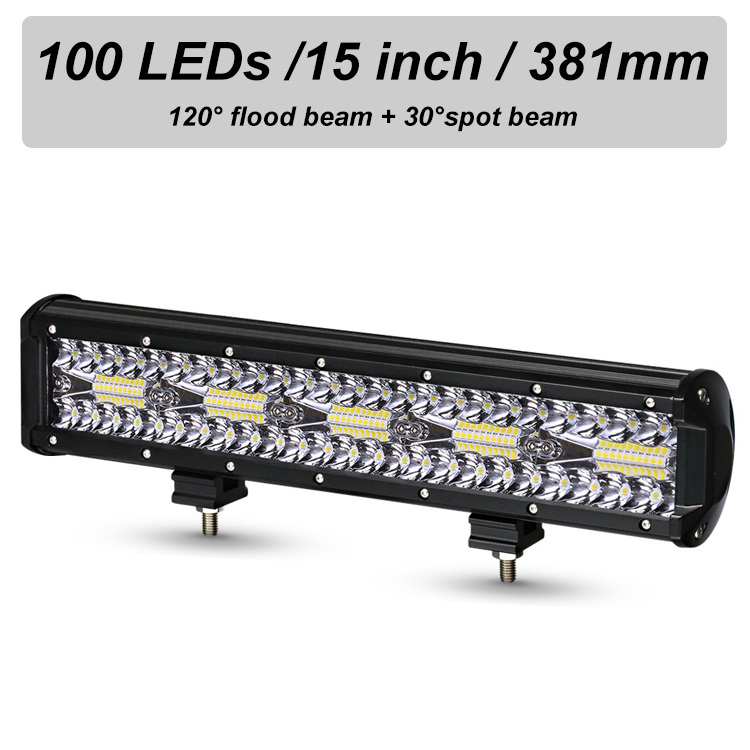 Nlpearl 3- rad led bar 4-20 tommer led lys bar/arbeidslys for bil traktor båt offroad 4 x 4 lastebil atv 12v 24v arbeidslampe frontlykt: 1 stk -300w-100 led