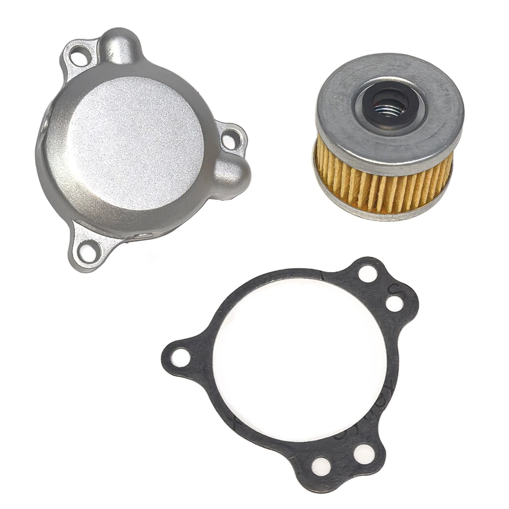 For Loncin Voge 300R / Rr LX300-6A / 6F LX300GS-B 300AC 300GY RALLY 300DS CR6 Motorcycle Oil Filter Gasket Filter Element Cover: Silver
