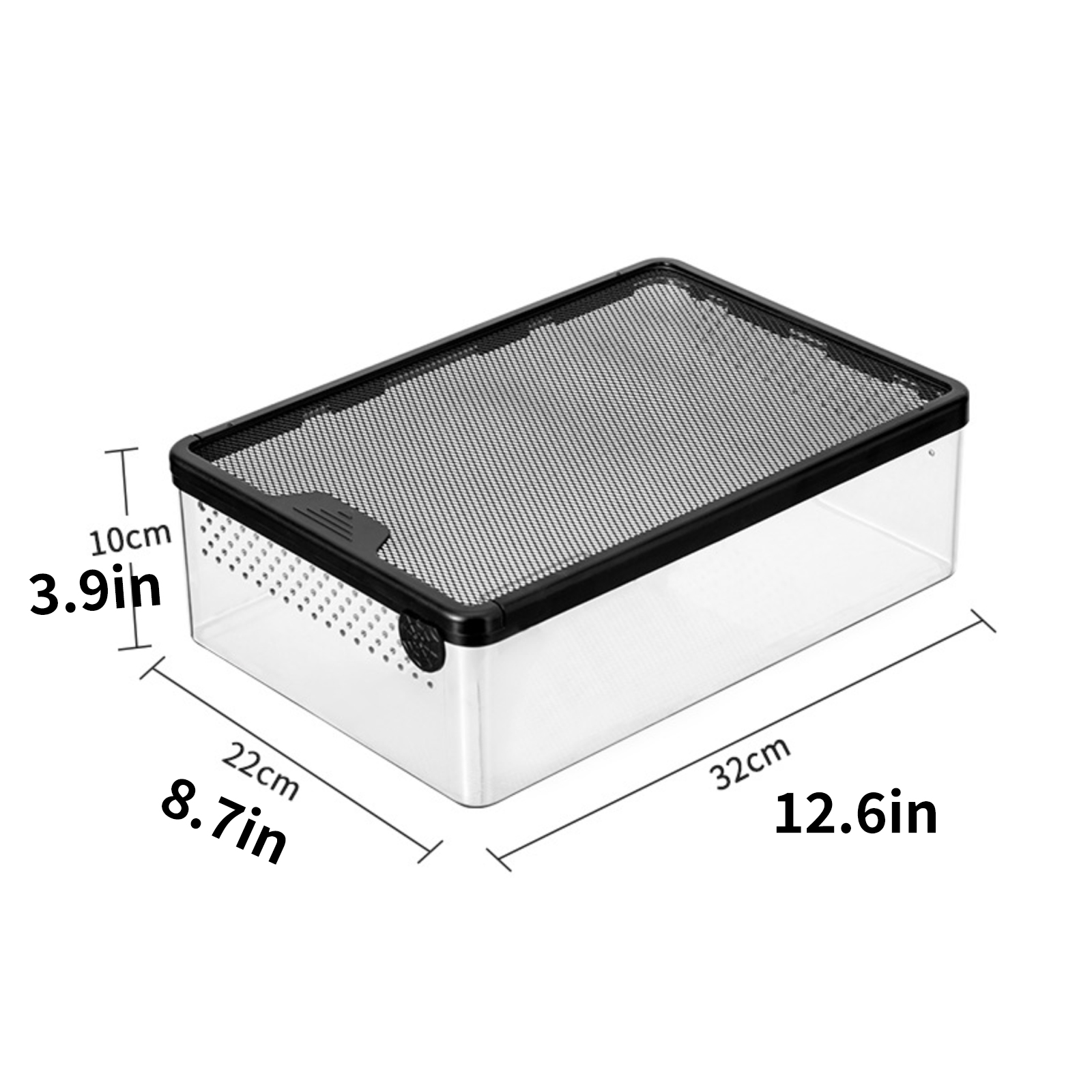 1Pc Reptile Box Breeding Box Horned Frog Turtle Hamster Corn Snake Cage Tank Anti-Escape Reptile Pet Box Pet: Default Title
