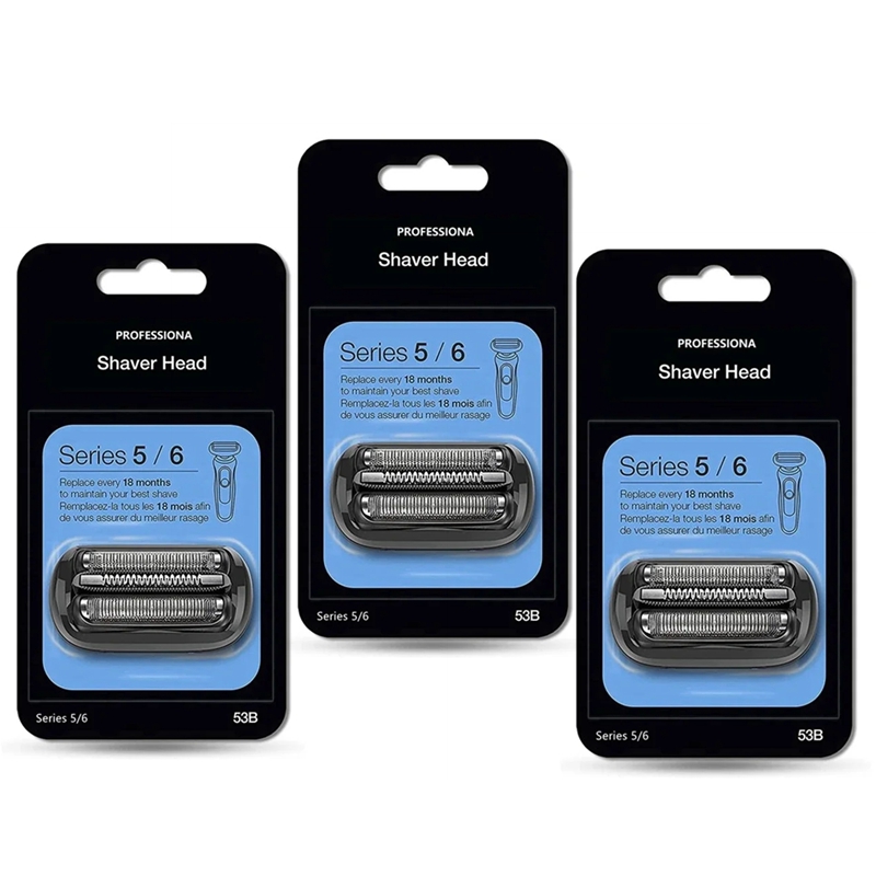 53B vervangende kop compatibel met Braun Series 5/6 elektrisch scheerapparaat scheerapparaat 5018s, 5020s, 5031s, 5050cs, 6020s, 6072cc: Licht Geel