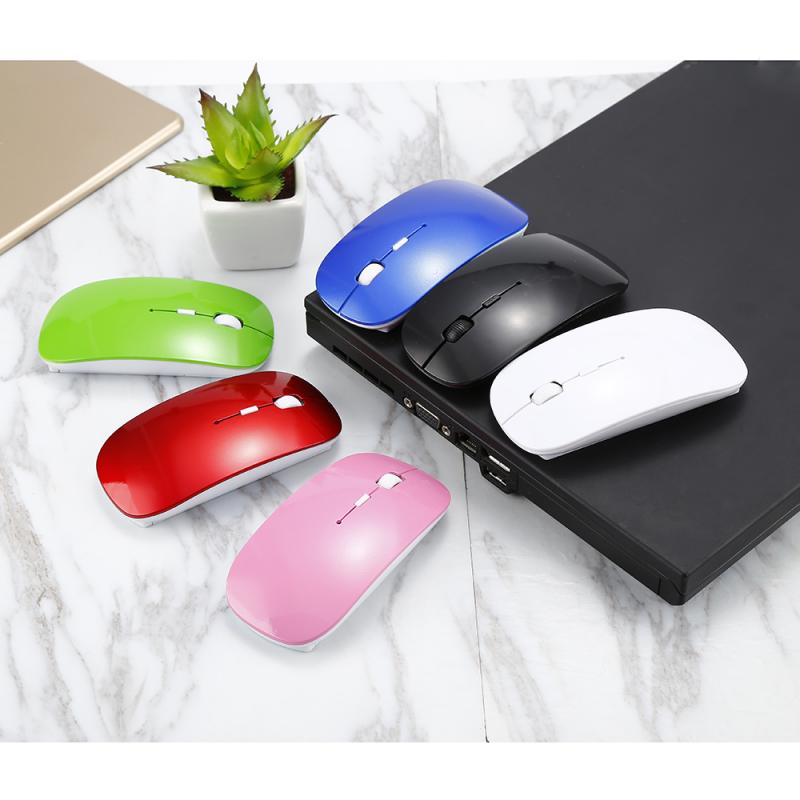 2.4Ghz Wireless USB Mouse 3 Keys Mouse Gaming Office Mice 1600DPI Portable Super Slim Colorful Use Battery For PC Laptop Desktop