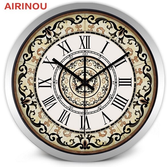 Airinou Royalty Rome Wall Clock Modern Classical Wall Clock Bedroom Living Room Decorative Clock: A099S / 10 inch