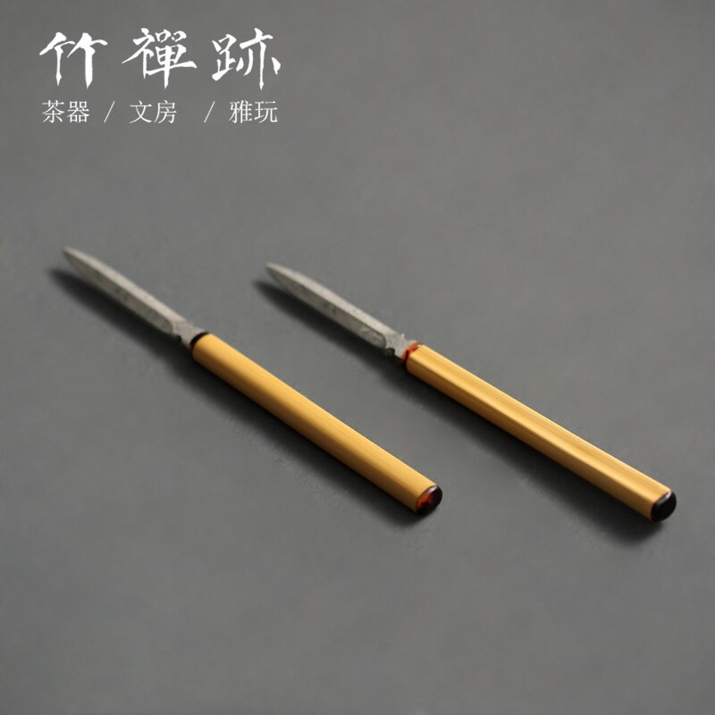 Bamboo Stainless Steel Tea Knife Cutter Chinese Vintage High Grade Handmade Tea Knife Prying Te Verde Chino Household Products