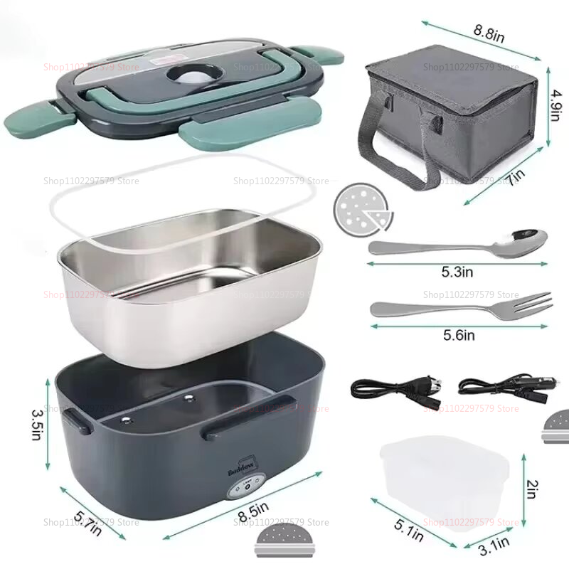 Elektryczny podgrzewacz robić lunchu, samonagrzewający się pojemnik na jedzenie robić biura, akademika, podłączany, termicznie izolowany, przenośny podgrzewacz robić posiłków.