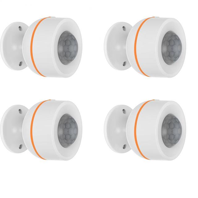 NEO Tuya ZigBee PIR Motion Sensor Wireless Infrared Detector APP Control Smart Home Burglar Security Alarm System USB Power Home: 4PCS