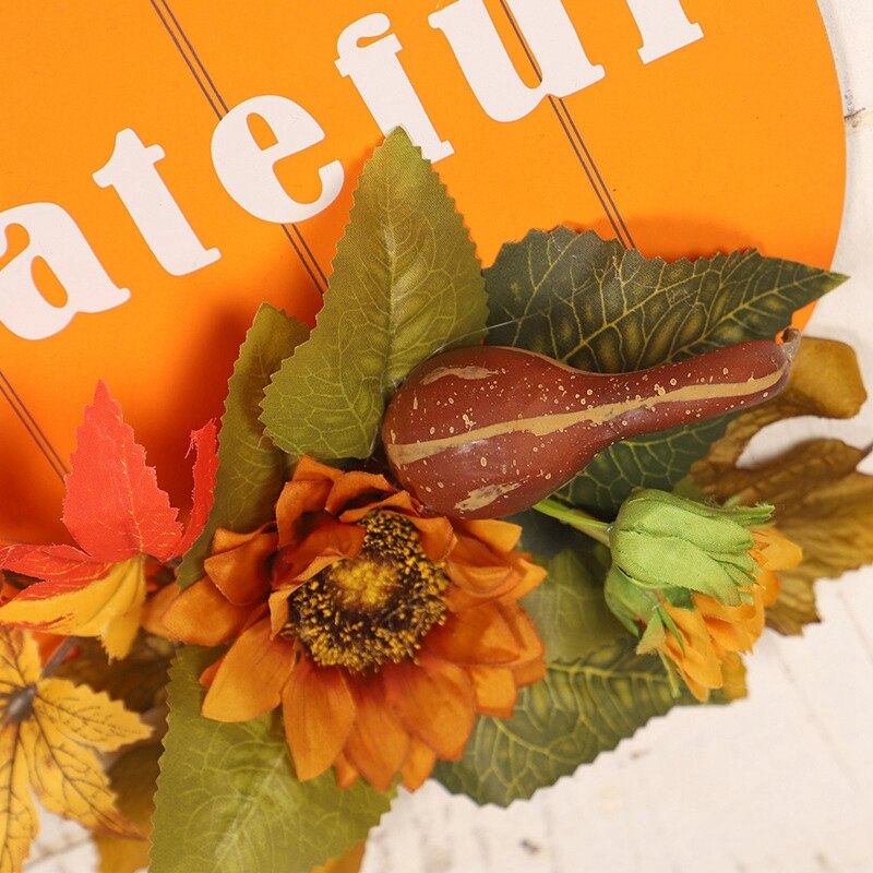 Thanksgiving Decoratie Guirlande Pompoen Bel Muur Opknoping Simulatie Maple Herfst Kleur Huis Houten Hanger