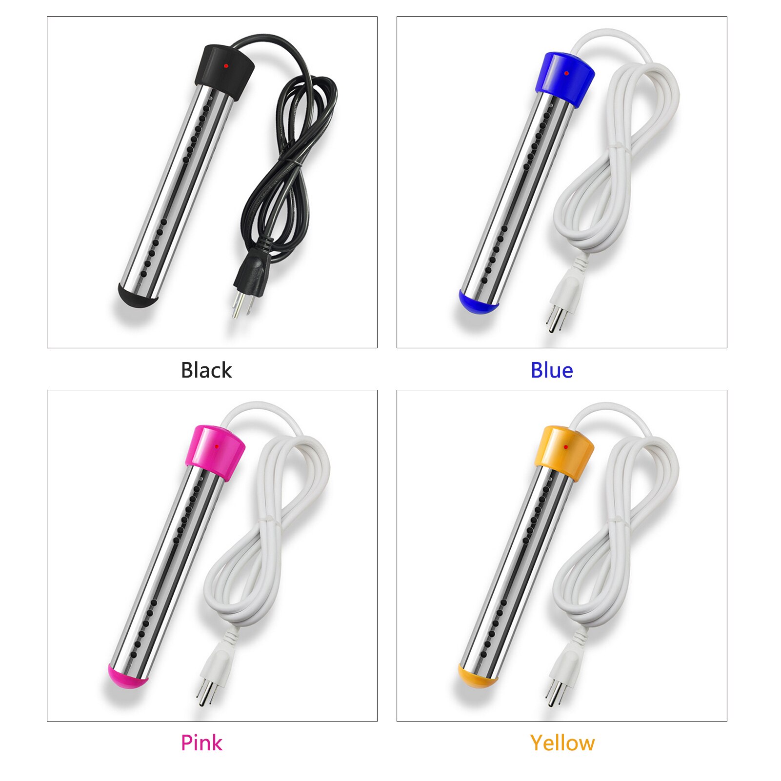Portable 1500W Electric Immersion Water Heater with Stainless Steel Guard Submersible Water Heater Immersion Tank Heater Element
