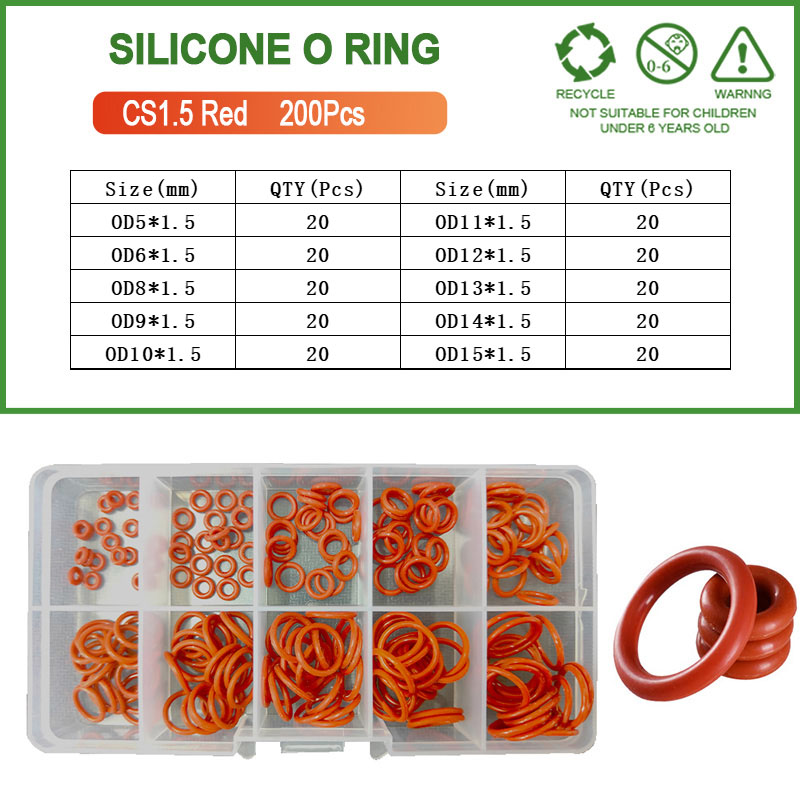 Silikon O-Ring Dichtung Kaffeemaschine VMQ Ölbeständig Hochtemperatur Silica Gel O Ring Dichtung Unterlegscheibe Schwarz Rot CS1-CS4: YELLOW